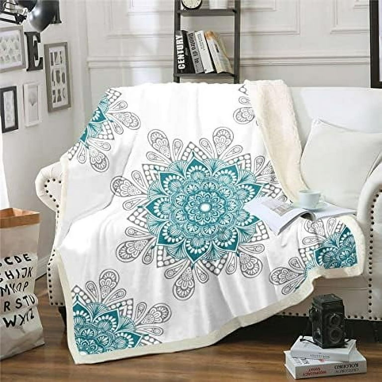 Green floral throw blanket sale