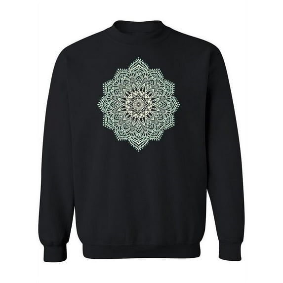 Green Mandala Design Sweatshirt Women -Image by Shutterstock, Female Large