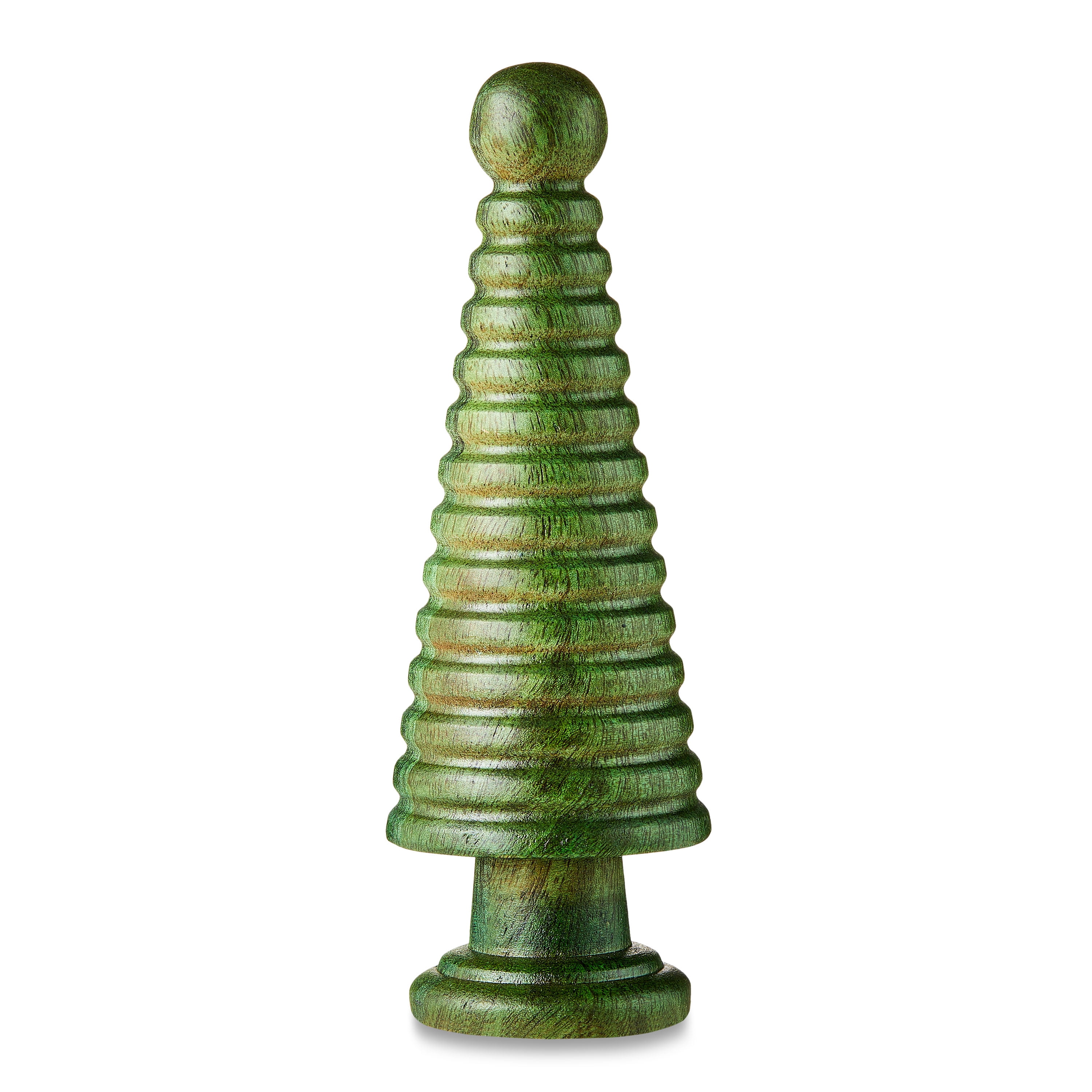 Green Mango Wood Christmas Tree Tabletop Decoration, 7.5 in, by Holiday