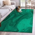thumbnail image 1 of Green Marble Area Rugs 2.7'x5', Washable Small Throw Rugs for Kitchen Bedroom, Modern Farmhouse Gradient Abstract Fluid Art Indoor Outdoor Rug Non-Slip Low Pile Carpet Runner Reversible Floor Mats, 1 of 8
