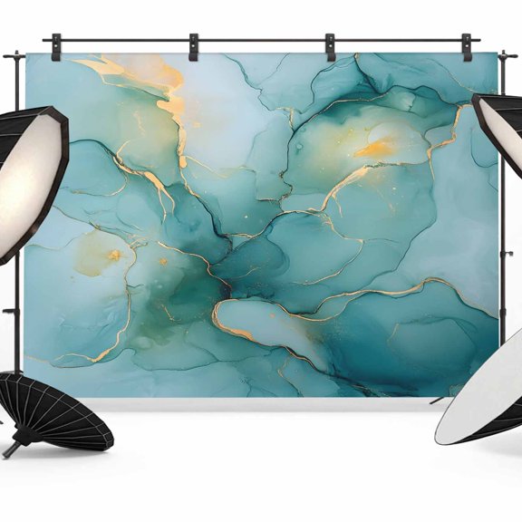 Green Marble Backdrop for Photography, Abstract Modern Art Green Gradient Waves Photo Backdrop Portrait Background Party Banner Photo Backgrounds for Studio Booth Props, 12x8ft