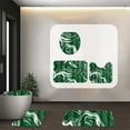 thumbnail image 1 of Green Marble Bath Set 3 Pieces Shower Curtain and Bath Mats Non-Slip Absorbent Rugs Toilet Lid Cover U Shape Mat Waterproof Polyester, 1 of 6