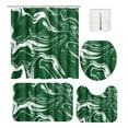 thumbnail image 1 of Green Marble Bathroom Set 4 Pieces 70x70 Inch Shower Curtain Absorbent Non-Slip Mats Toilet Cover U Shape Rug Includes 12 Hooks, 1 of 6