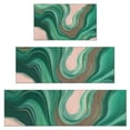 thumbnail image 1 of Green Marble Gold Wave Pattern Kitchen Rugs Sets Of 3,Kitchen Runner Rugs Non Skid Washable,Decorative Kitchen Floor Mats for Kitchen,Sink,Laundry,17"x30"+ 17"x47" + 17"x59", 1 of 6