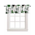 thumbnail image 1 of Green Marble Linen Curtain Valance for Bedroom/Bathroom/Kitchen/Office/Living/Dining Room Windows,Contemporary Abstract Geometric White Rod Pocket Topper Drapes Decorative Cafe Drapery Panel 54x18, 1 of 6