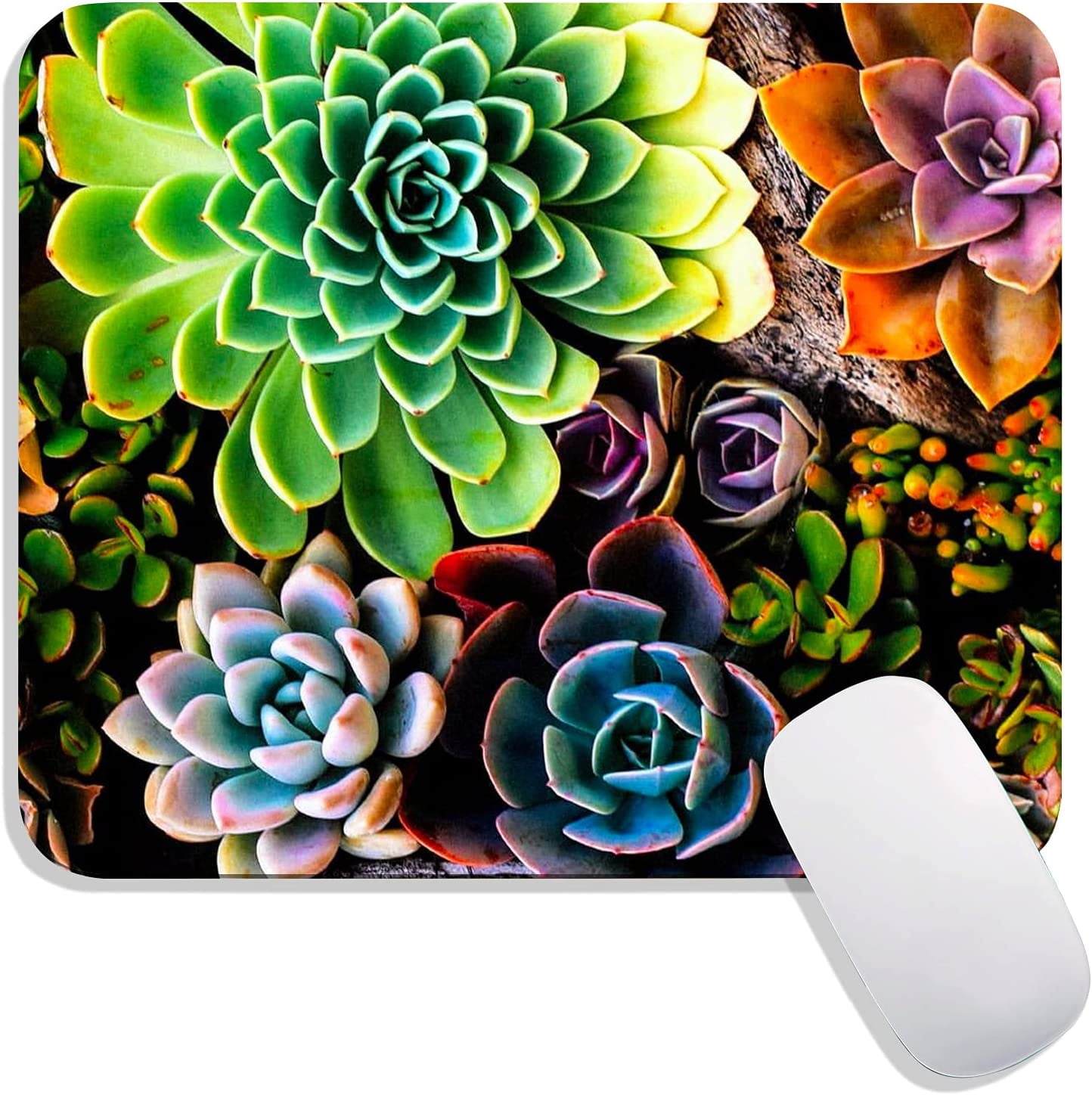 Geometric Marble Mouse Pad & Coaster Set | Non-Slip Rubber Base | For Office & Gaming Desk