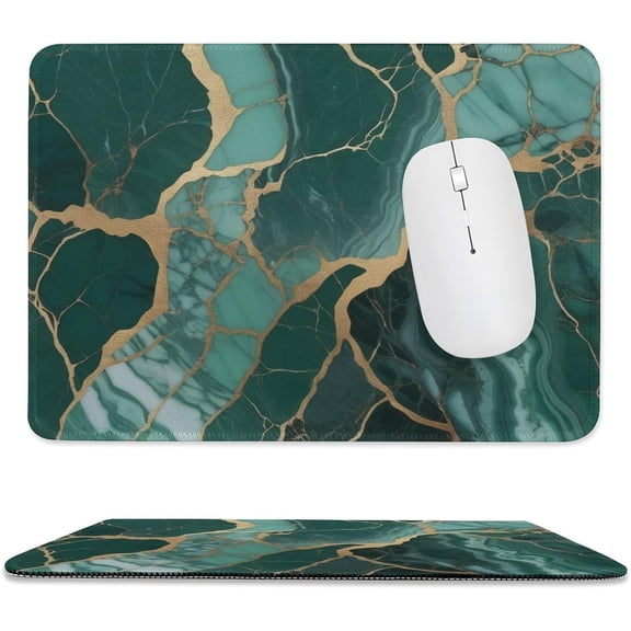 Green Marble Mouse Pad, Personalized Premium-Textured Custom Mouse Mat, Washable Mousepad, Non-Slip Rubber Base Computer Mouse Pads for Wireless Mouse 7.9"x9.8"