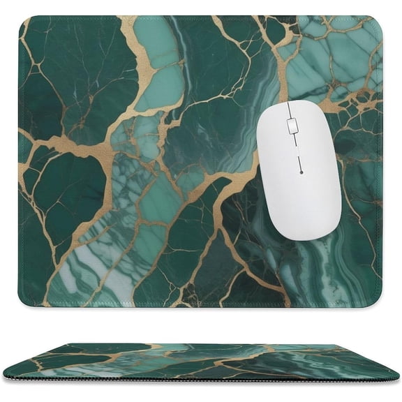 Green Marble Mouse Pad, Personalized Premium-Textured Custom Mouse Mat, Washable Mousepad, Non-Slip Rubber Base Computer Mouse Pads for Wireless Mouse 9.8"x11.8"