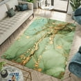 thumbnail image 1 of Green Marble Patterned Rug, Popular Modern Home Rug, Washable Soft Fluffy Large Floor Carpet for Bedroom Living Room Office Decorative 5'x8', 1 of 6