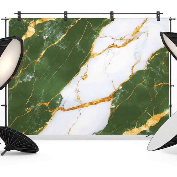 Green Marble Photography Backdrop 7x5FT, Gold Foil Modern Photo Backdrops, Background for Photography Studio Photo Studio Background, Back Drop for Photoshoot