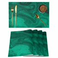 thumbnail image 1 of Green Marble Placemats Set of 6, Modern Farmhouse Gradient Abstract Fluid Art Placemats for Dining Table, Place Mats for Kitchen Tabletop, Waterproof Wipeable Dining Table Mats Set, 1 of 9