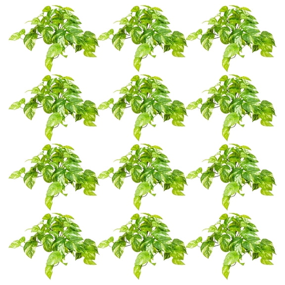 Green Marble Pothos Real Touch Hanging Bush by Ashland - 12" Artificial Trailing Vines with Lifelike Foliage for Indoor Decor & Floral Arrangements - 12 Pack