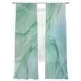thumbnail image 1 of Green Marble Sheer Curtains for Living Room Bedroom, Light-filtering Sheer Curtain, Teal Aqua Marble Abstract Art Water Ripple Rod Pocket Voile Window Treatment Drapes, 52’’Wx108’’L, 2 Panels Set, 1 of 7