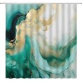 thumbnail image 1 of Green Marble Shower Curtain Modern Abstract Watercolor Ink Texture Pattern Luxury Art Unique Design Fabric Bathroom Decor Set with Hooks(84" Wx70 H), 1 of 4