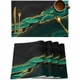 thumbnail image 1 of Green Marble Stripes Gold Foil Placemats Set of 4,Wipeable Washable Table Mats for Dining Tables,Abstract Geometric Place Mats for Kitchen Event Party Tabletop Decor, 1 of 7