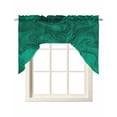 thumbnail image 1 of Green Marble Swag Valances for Windows, Small Curtains Drapes, Modern Farmhouse Gradient Abstract Fluid Art Kitchen Window Curtains Over Sink Window Treatment Valance for Bedroom/Bathroom 56"x36", 1 of 5