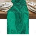 thumbnail image 1 of Green Marble Table Runner - 36 Inch Long, Kitchen Dining Table Runner Dresser Scarves, Modern Farmhouse Gradient Abstract Fluid Art Farmhouse Decor for Coffee Tables Wedding Party Banquet, 1 of 8