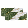 thumbnail image 1 of Green Marble Valances for Windows, Decorative Rod Pocket Window Valance Curtains, Luxury Gold White Abstract Cracks Artwork Short Curtain Drapes for Kitchen/Living Room, 2 Panels, 60" W x 18" L, 1 of 8