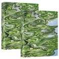 thumbnail image 1 of Green Marbled Pattern 12.4x10.6in PVC Round Ring Binder, D-Ring 3-Hole, Metal Clip, 200 Sheets, 1 of 10