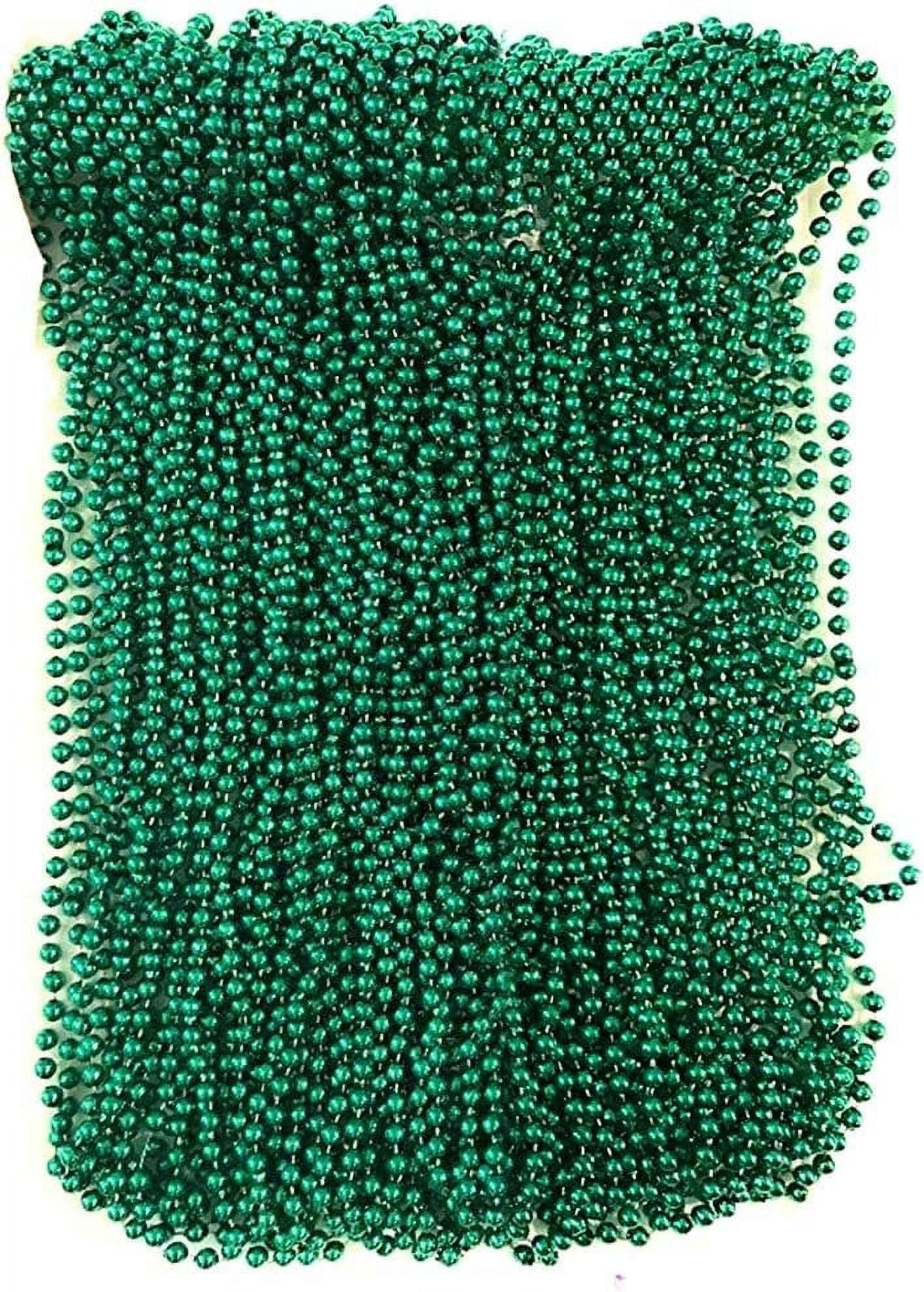 33 inch Mardi Gras Bead Necklaces - Pack of 12 (Green), Women's, Size: One size, Silver