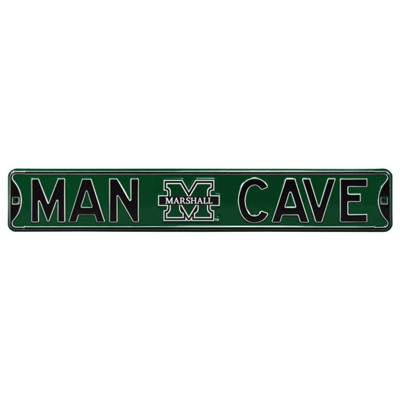 Green Marshall Thundering Herd 6" x 36" Man Cave Steel Street Sign