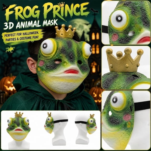Green Masquerade Mask 11 X 9 Inch Frog Style Funny Halloween Mask for Student Adults Masquerade Party Halloween Accessory 1 Pack