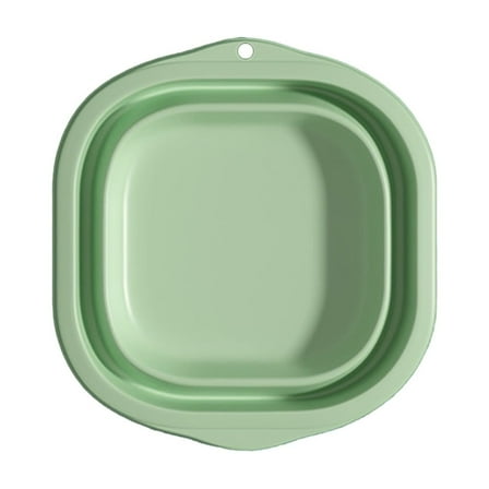 Green Collapsible Wash Basin Folding Dish Pan For Kitchen Sink Camping Portable Barbecue Preparation Bucket Laundry Foot Bath Plastic Storage Tub For Outdoor Travel Home Use