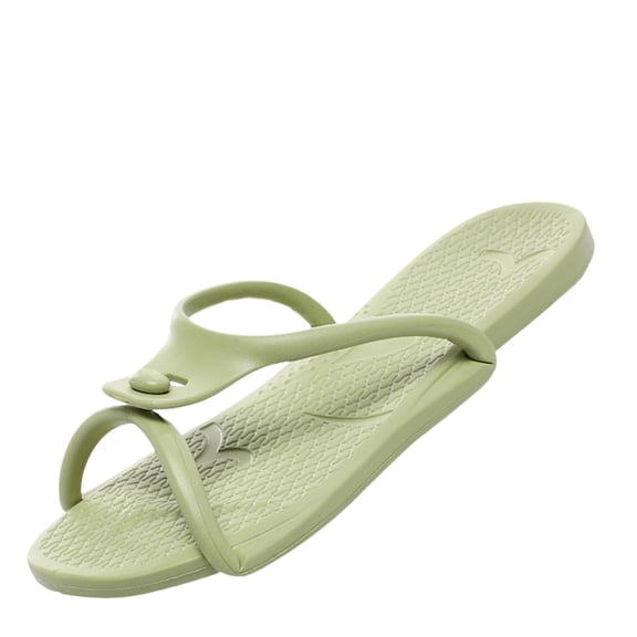 Green Mens Portable Beach Slippers Foldable Travel Flip Flops Soft Sole Eva Quick Dry Anti-Slip Spring Summer
