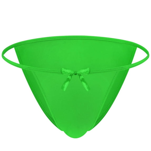 Green Mens Thong Underwear - Soft Stretchy Male Thong, Comfortable Low Rise G-String, One Size Fits Most,Size Free Size