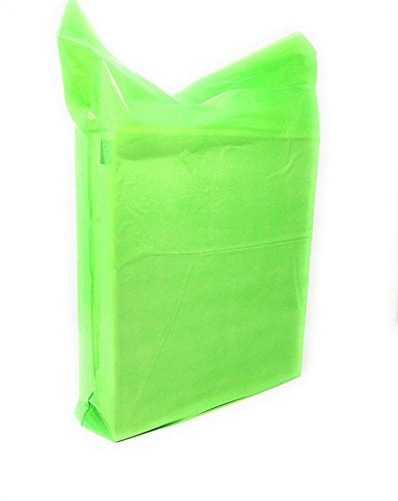 Green Merchandise Plastic Shopping Bags 100 Pack 15" x 18" 1.25 mil