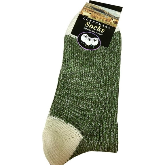 Green Merino Wool Blend Connemara Sock For Men Made By Grange Craft