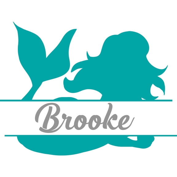 Green Mermaid Mermaids Crown Girly Customized Wall Decal - Custom Vinyl Wall Art - Personalized Name - Baby Girls Boys Kids Bedroom Wall Decal Room Decor Wall Stickers Decoration Size (20x20 inch)