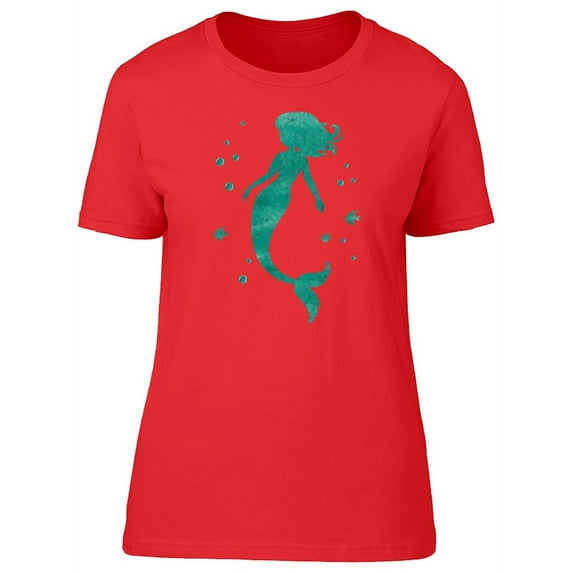 Green Mermaid Silhouette T-Shirt Women -Image by Shutterstock, Female Medium