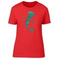 thumbnail image 1 of Green Mermaid Silhouette T-Shirt Women -Image by Shutterstock, Female Small, 1 of 2