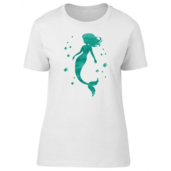 Green Mermaid Silhouette T-Shirt Women -Image by Shutterstock, Female XX-Large