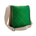 thumbnail image 1 of Green Messenger Bag, Vector Foliage Pattern, Unisex Cross-body, by Ambesonne, 1 of 2