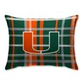 thumbnail image 1 of Green Miami Hurricanes 20'' x 26'' Plaid Sherpa Bed Pillow, 1 of 2