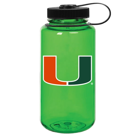 Green Miami Hurricanes 32oz. Nalgene Sustainable Wide Mouth Water Bottle