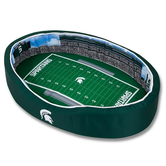 Green Michigan State Spartans 7'' x 19'' x 23'' Small Stadium Oval Dog Bed