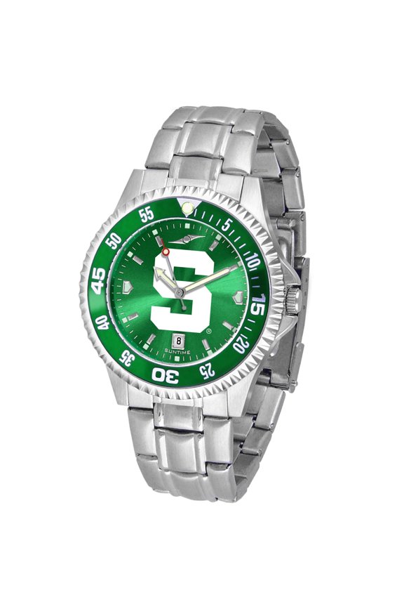 Green Michigan State Spartans Competitor Steel AnoChrome Color Bezel Watch