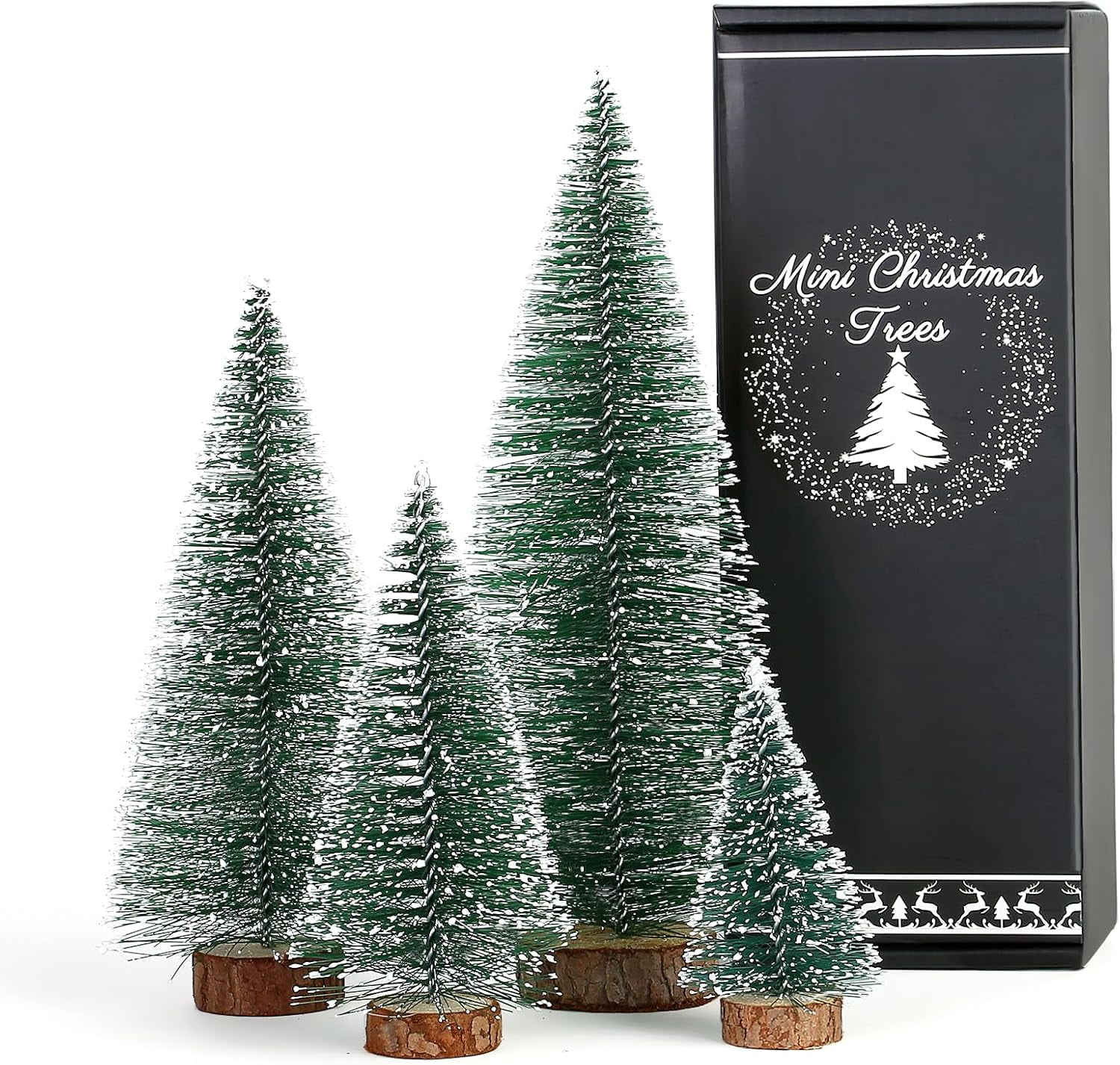 Green Mini Christmas Tree Artificial Small Christmas Tree 4PC Green ...