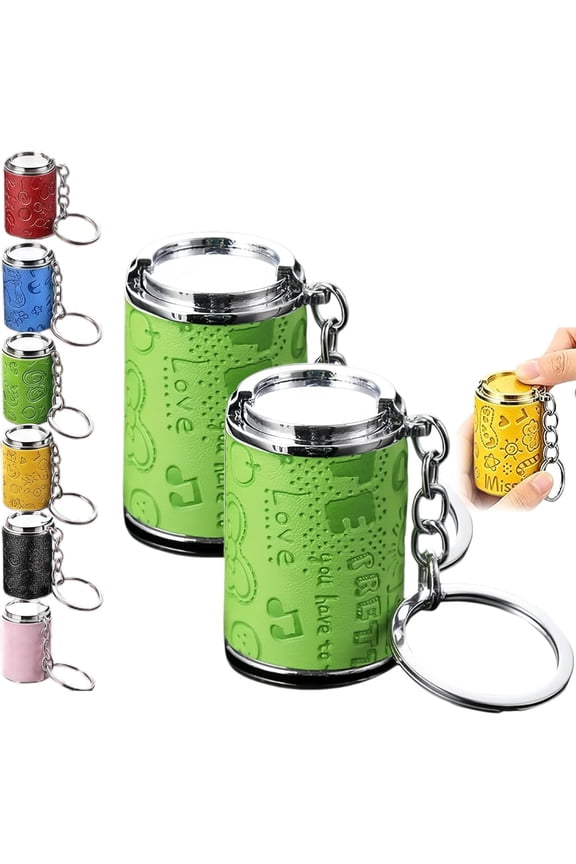 Green Mini Coin Storage Keychain, Secure Snap Closure 2-in-1 Portable Coin Holder for Purse Pocket (2 Pcs)