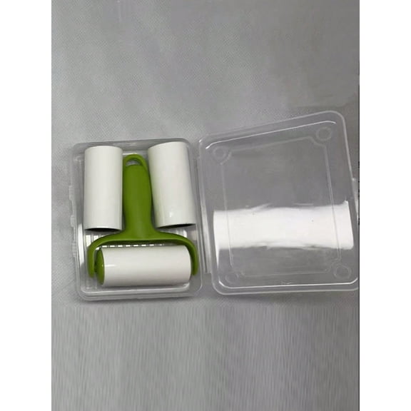 Green Mini Lint Roller with 2 Replaceable Refills - Portable Pocket-Sized Fuzz Remover for Pet Hair, Clothing & Furniture, Travel Essentials for Home, Car, and Business Trips