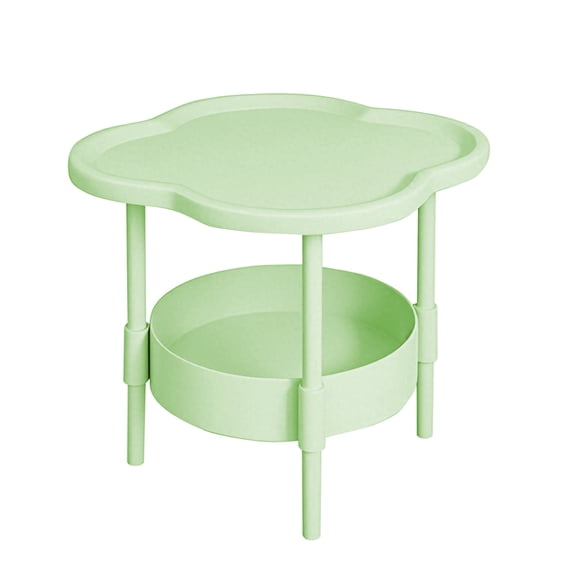 Green Mini Plastic Side Table Small End Table Easy Assembly Nightstand for Bedroom Living Room Sofa Bedside Table Apartment Furniture 18.9X15.75X15.75 IN