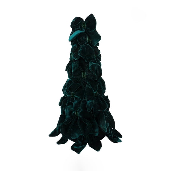 Green Mini Velvet Bow Christmas Tree Desktop Ornament For Home Fireplace Holiday Table Decoration