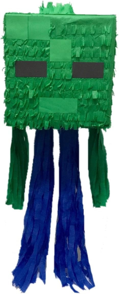 APINATA4U Green Mining Boy Cube Head Pinata Video Game PartyFavor ...