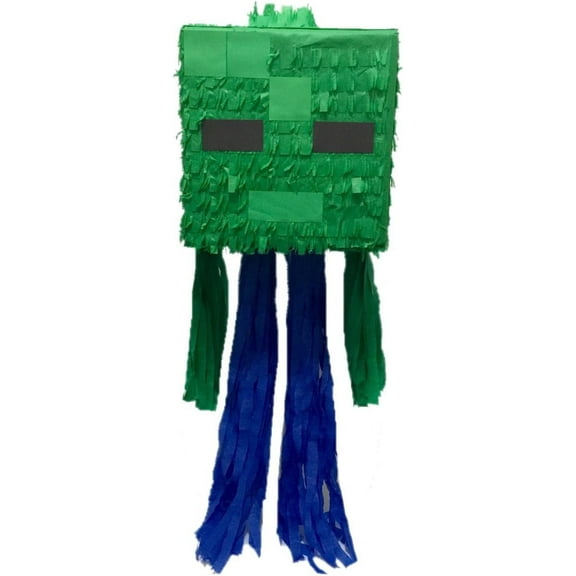 APINATA4U Green Mining Boy Cube Head Pinata Video Game PartyFavor