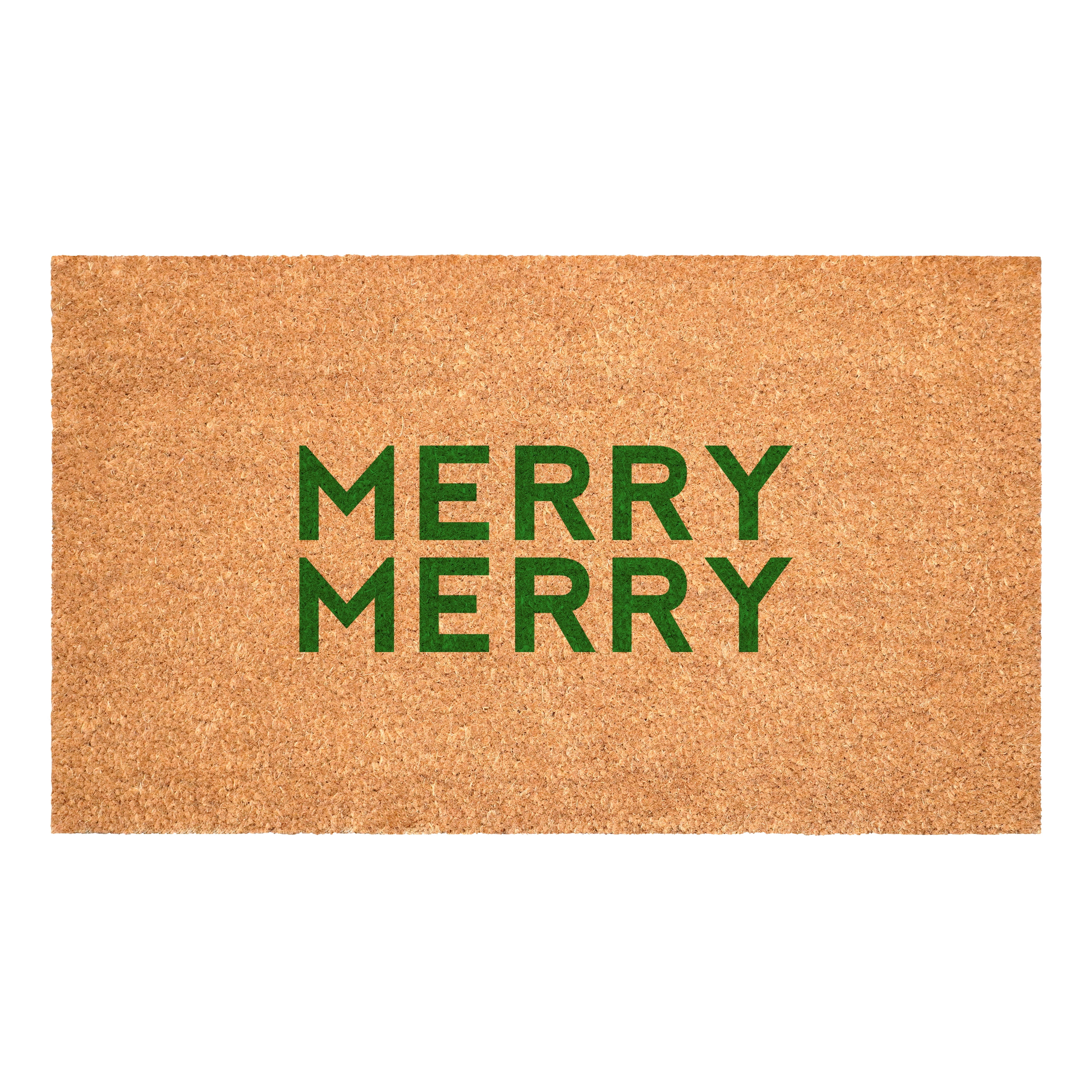 Green Modern Merry Doormat 24" x 36"