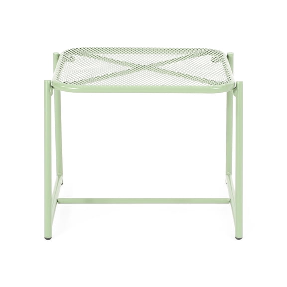 Green Modern Side Table | Good for Outdoor Spaces | Sturdy Iron Frame with Powder Coating | Adapts to Your Furniture Style
