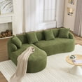 thumbnail image 1 of Green Modular Chenille Couch with Full Compression Sponge, 900 lbs., 1 of 11